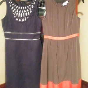 2 sleeveless work/casual dresses size 4